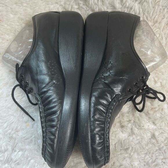 SAS Siesta leather black lace up wedge shoes size 11M - Picture 7 of 13